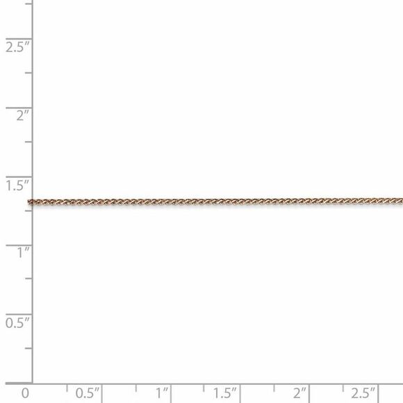14k Rose Gold 1mm Solid Spiga Chain Anklet, 9 Inch - Picture 4 of 6